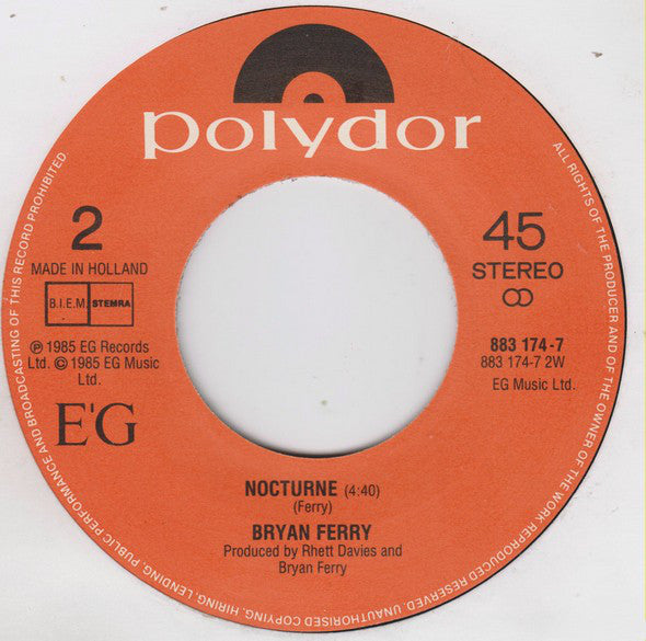 Bryan Ferry : Don't Stop The Dance (7", Single)