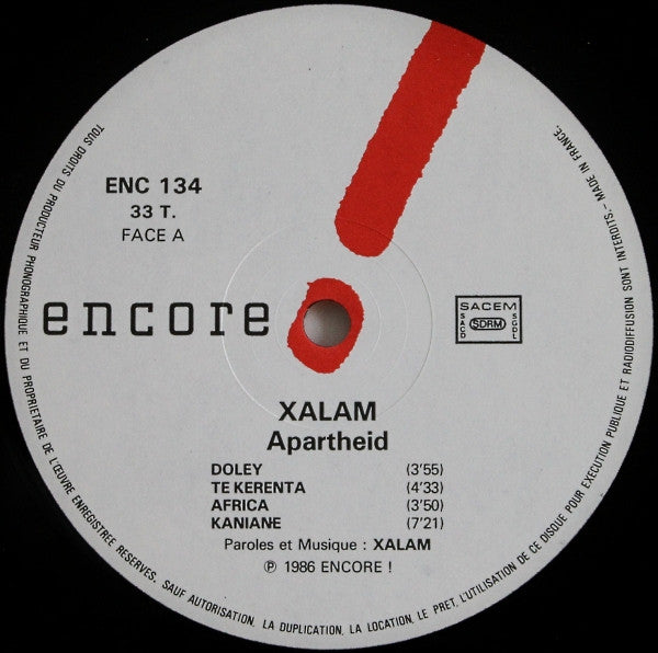 Xalam : Apartheid (LP, Album)