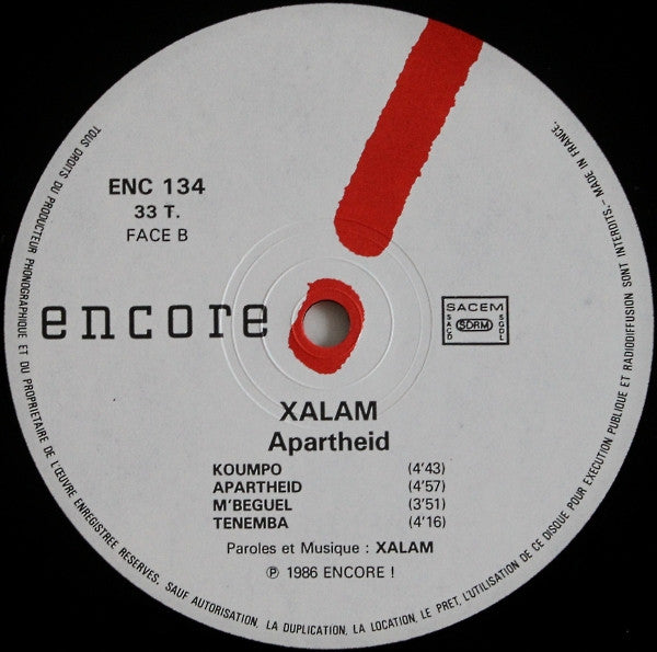 Xalam : Apartheid (LP, Album)