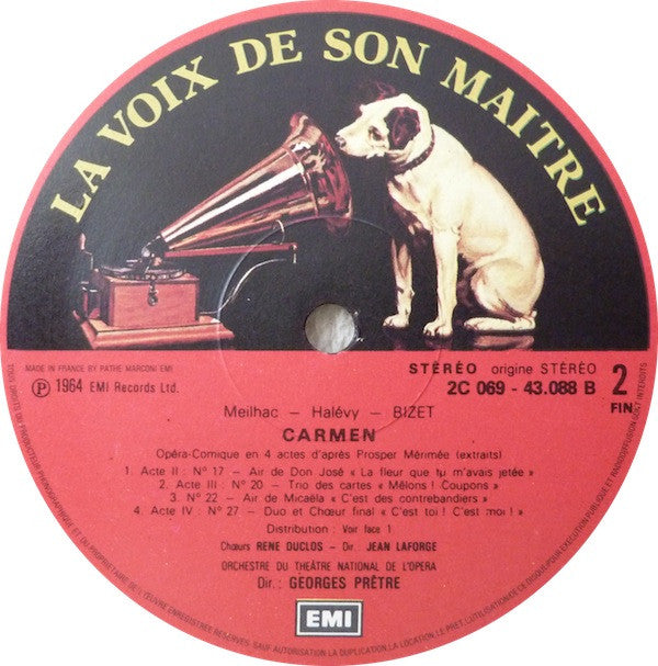Georges Bizet - Maria Callas, Nicolai Gedda, Robert Massard, Andréa Guiot, Les Chœurs René Duclos, Orchestre National De L'Opéra De Paris, Georges Prêtre : Carmen (Extraits) (LP)