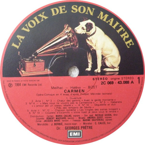 Georges Bizet - Maria Callas, Nicolai Gedda, Robert Massard, Andréa Guiot, Les Chœurs René Duclos, Orchestre National De L'Opéra De Paris, Georges Prêtre : Carmen (Extraits) (LP)