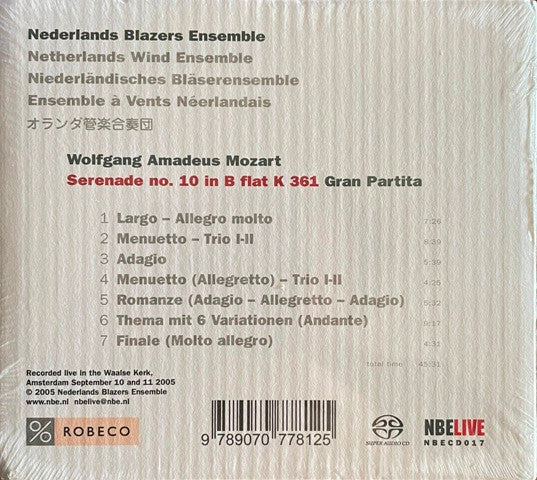 Nederlands Blazers Ensemble • Wolfgang Amadeus Mozart : Gran Partita (Serenade No. 10 In B Flat K 361) (SACD, Hybrid, Multichannel, Album)