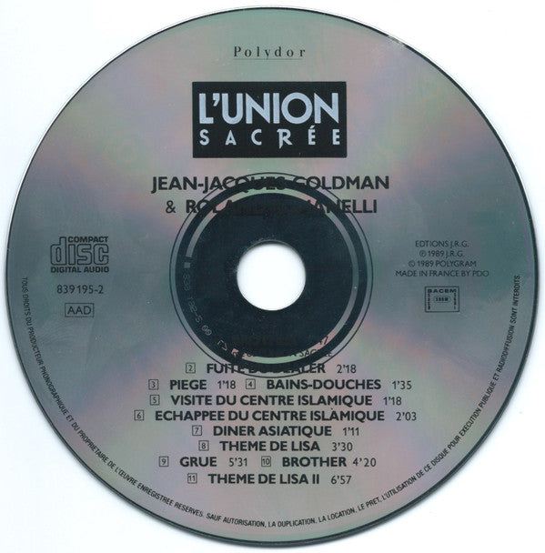 Jean-Jacques Goldman & Roland Romanelli : Musique Du Film L'Union Sacrée (CD, Album)