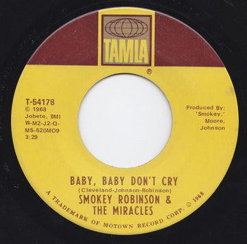 The Miracles : Baby, Baby Don't Cry (7", Single, ARP)