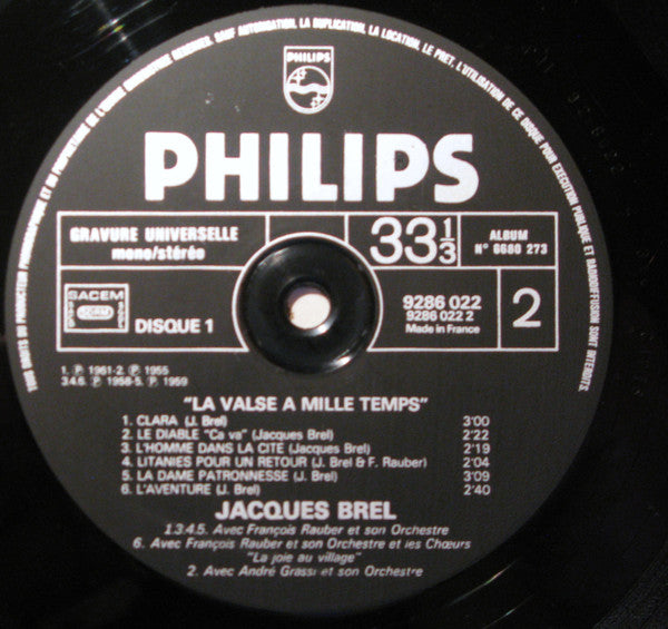 Jacques Brel : La Valse A Mille Temps (2xLP, Comp)