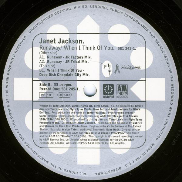 Janet Jackson : Runaway / When I Think Of You (2x12", Ltd)