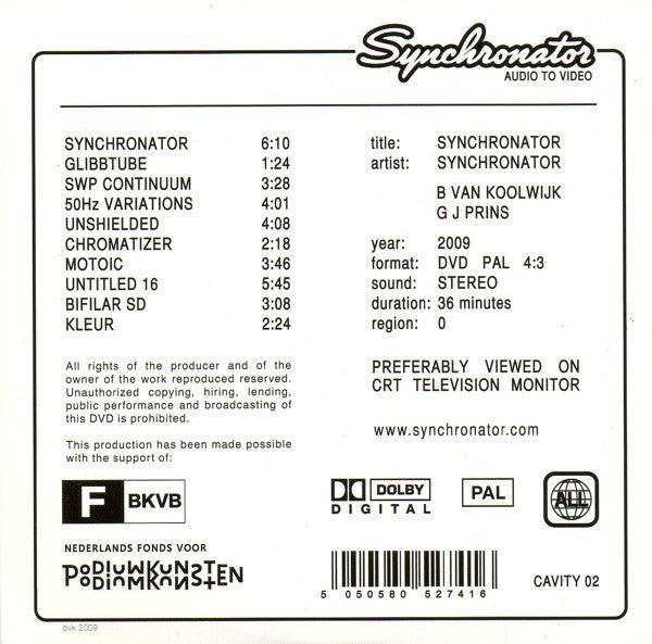 Synchronator : Synchronator (DVD, PAL)
