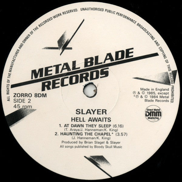 Slayer : Hell Awaits (2x12", Album, RE)