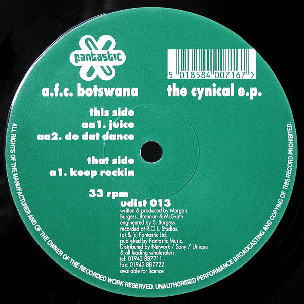 A.F.C. Botswana : The Cynical E.P. (12", EP)