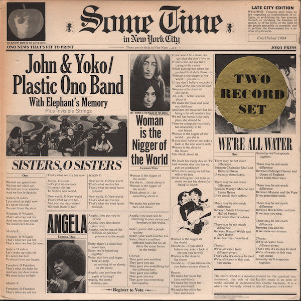 John Lennon & Yoko Ono / The Plastic Ono Band With Elephants Memory Plus Invisible Strings : Some Time In New York City (2xLP, Album, Los)