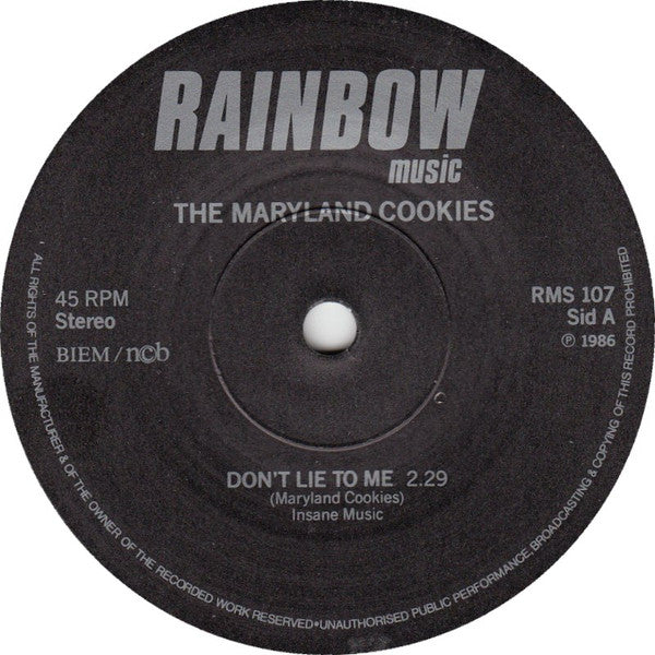 The Maryland Cookies : Don't Lie To Me! (7")