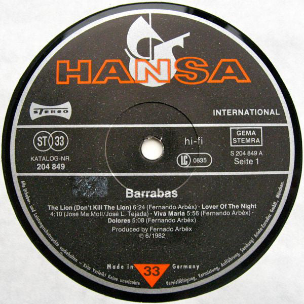 Barrabas : Bestial (LP, Album)