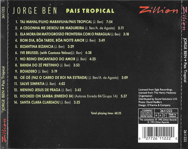 Jorge Ben : Pais Tropical (CD, Comp)