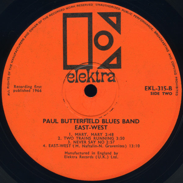 The Butterfield Blues Band* : East West (LP, Album, Mono)