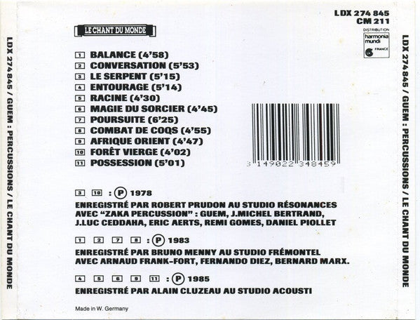Guem : Percussions (CD, Comp, RE)