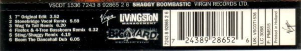 Shaggy : Boombastic (Remix Versions) (CD, Maxi, Single)