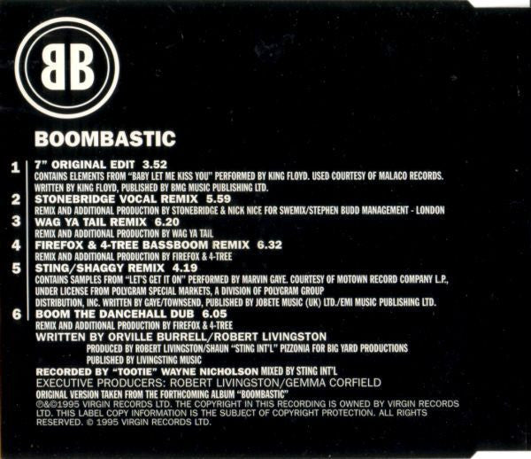 Shaggy : Boombastic (Remix Versions) (CD, Maxi, Single)