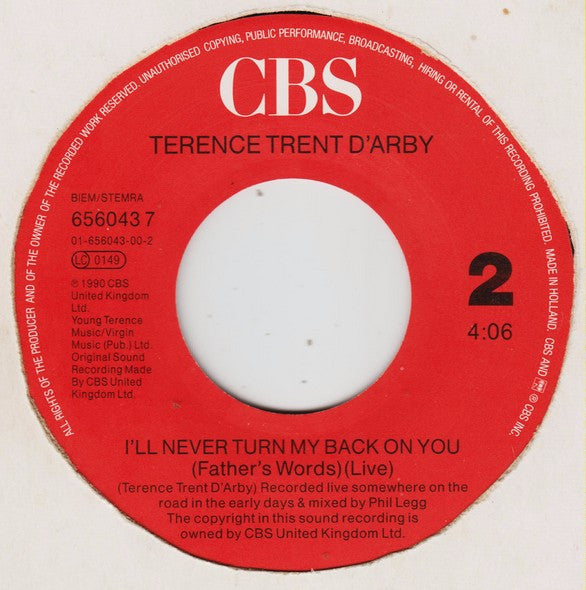 Terence Trent D'Arby : Billy Don't Fall (7")
