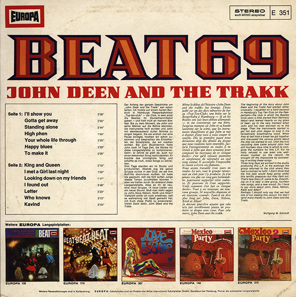 John Deen And The Trakk : Beat 69 (LP, Album)