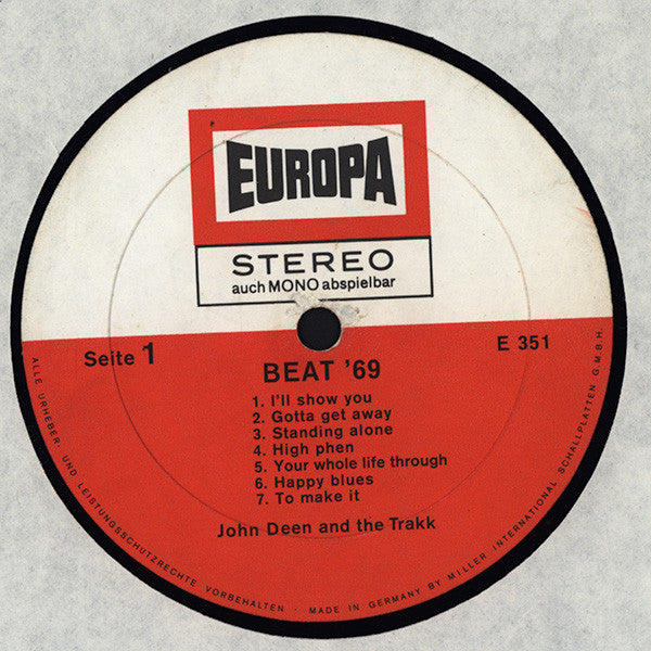 John Deen And The Trakk : Beat 69 (LP, Album)