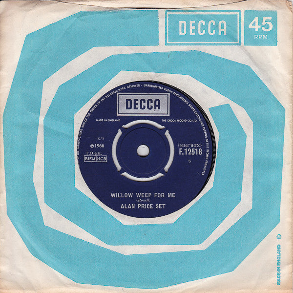 The Alan Price Set : Yours Until Tomorrow / Willow Weep For Me (7")