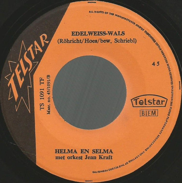 Helma & Selma : Bergen Van Tirol (7", Single, Lig)