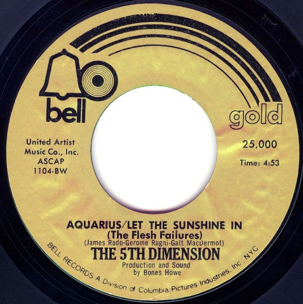 The Fifth Dimension : Aquarius / Let The Sunshine In (The Flesh Failures) (7", Single)