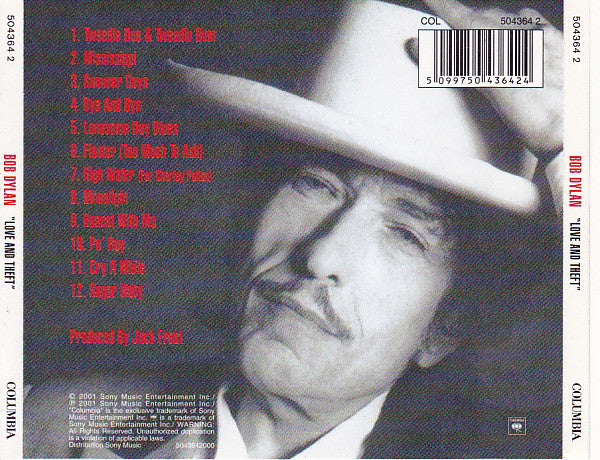 Bob Dylan : "Love And Theft" (CD, Album, Son)