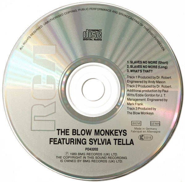 The Blow Monkeys Featuring Sylvia Tella : Slaves No More (CD, Single)