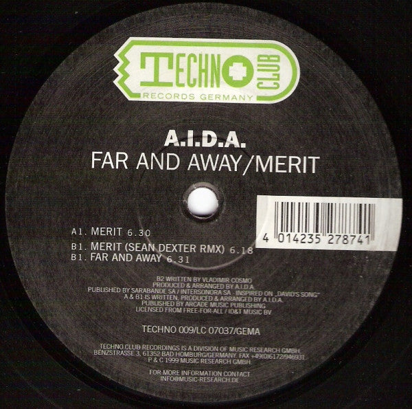 A.I.D.A. : Far And Away / Merit (12")