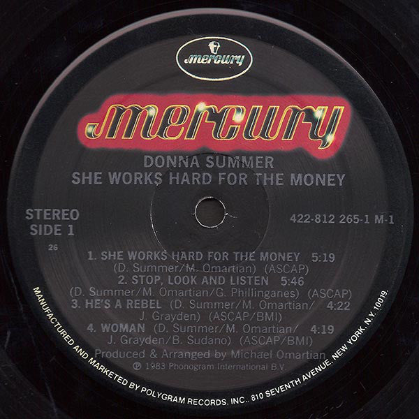 Donna Summer : She Works Hard For The Money (LP, Album, 26 )