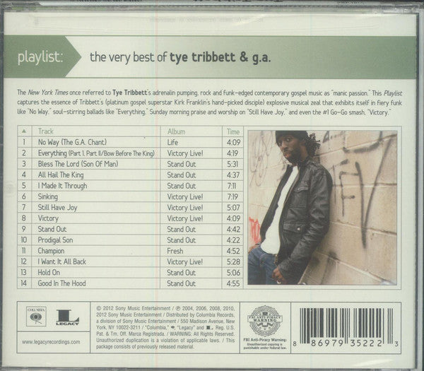 Tye Tribbett & G.A. : Playlist: The Very Best Of Tye Tribbett & G.A. (CD, Comp, RE)