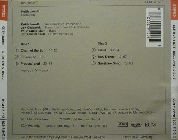 Keith Jarrett : Nude Ants (Live At The Village Vanguard) (2xCD, Album, RE)