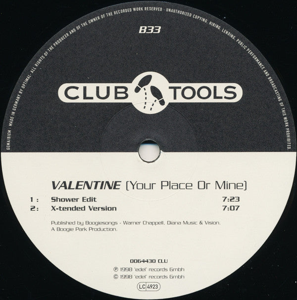 Valentine* : Your Place Or Mine (12")