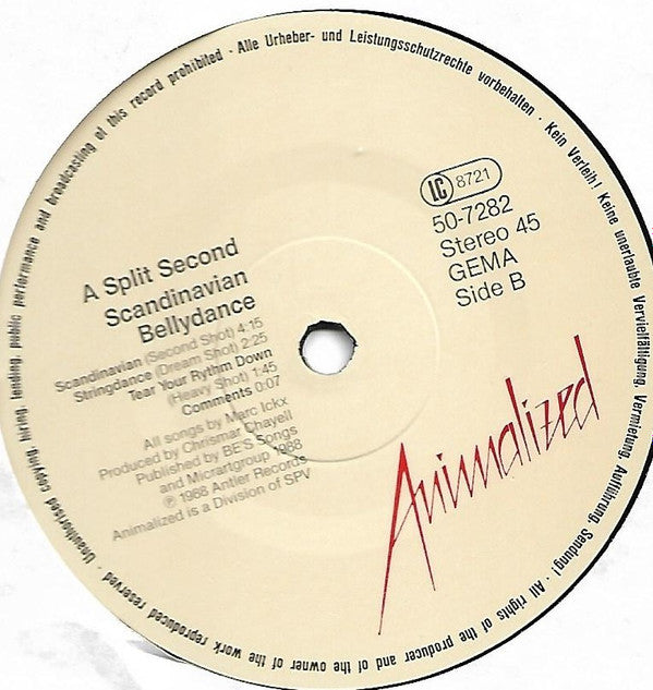 A Split - Second : Scandinavian Bellydance (12", Maxi, Bei)