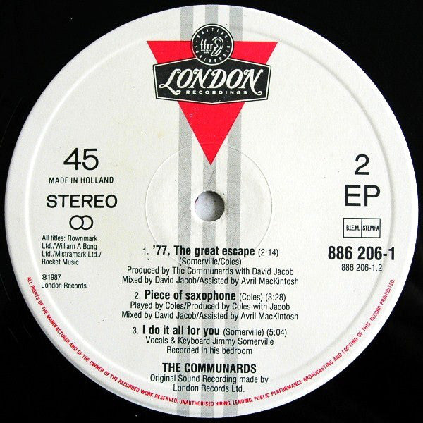 The Communards : Never Can Say Goodbye (12", EP)