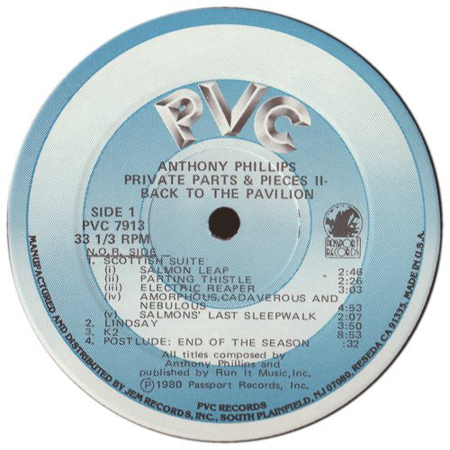 Anthony Phillips : Private Parts & Pieces II: Back To The Pavilion (LP, Album, Blu)