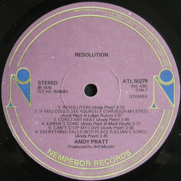 Andy Pratt : Resolution (LP, Album)