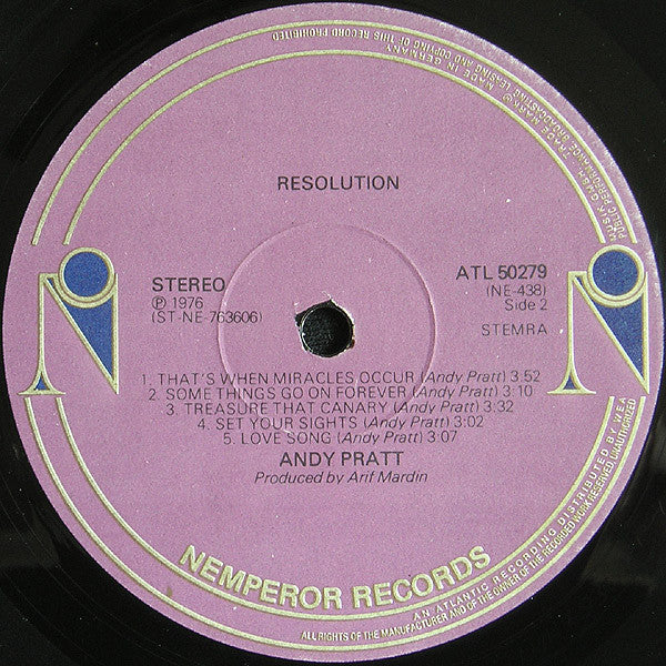 Andy Pratt : Resolution (LP, Album)