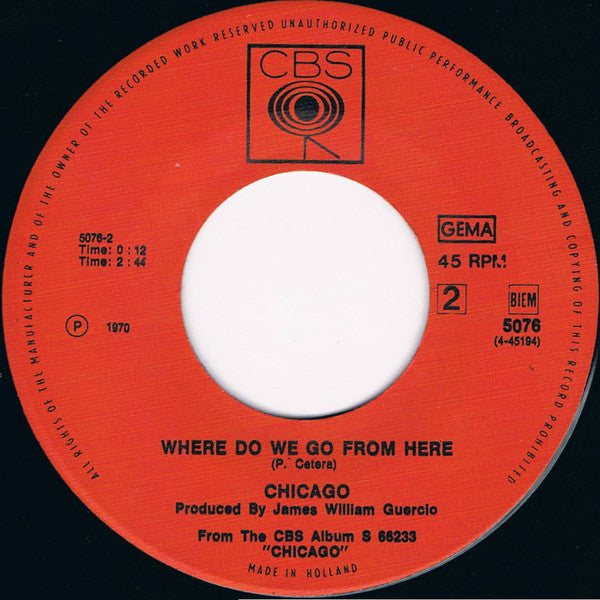 Chicago (2) : 25 Or 6 To 4 (7", Single)