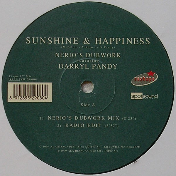 Nerio's Dubwork Featuring Darryl Pandy : Sunshine & Happiness (12")
