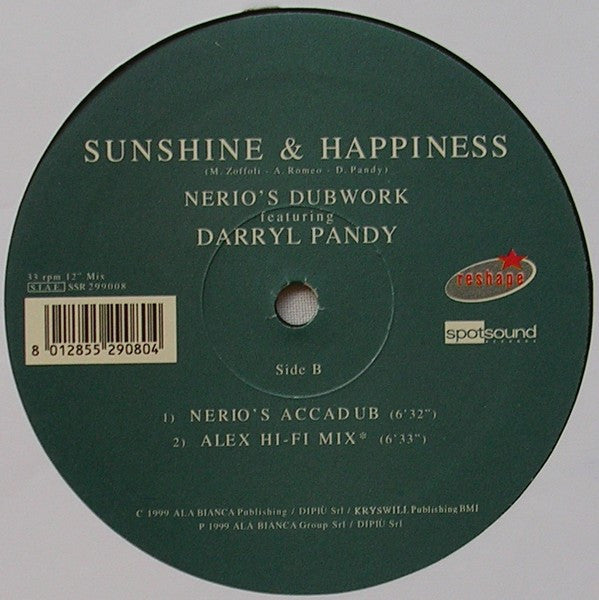 Nerio's Dubwork Featuring Darryl Pandy : Sunshine & Happiness (12")
