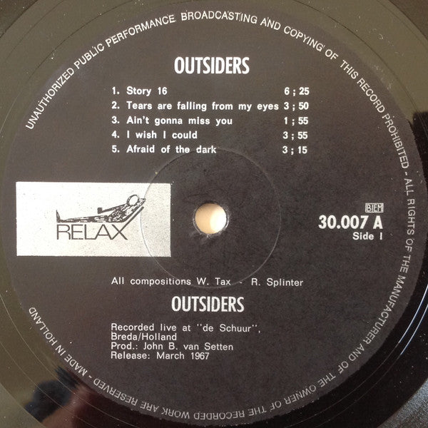 The Outsiders (5) : Outsiders (LP, Album, Bla)