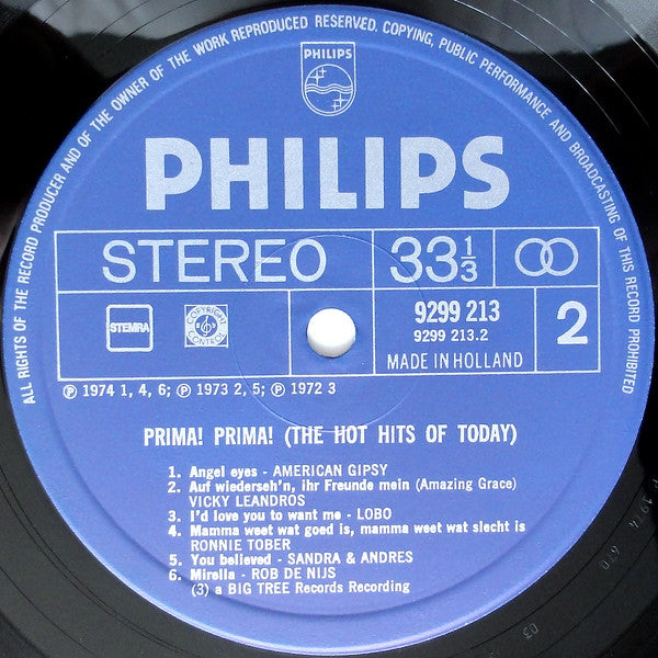 Various : Prima! Prima! (The Hot Hits Of Today) (LP, Comp)