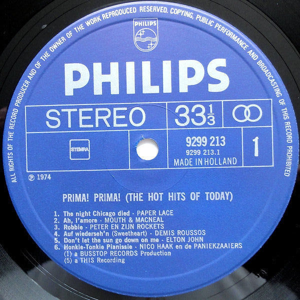 Various : Prima! Prima! (The Hot Hits Of Today) (LP, Comp)