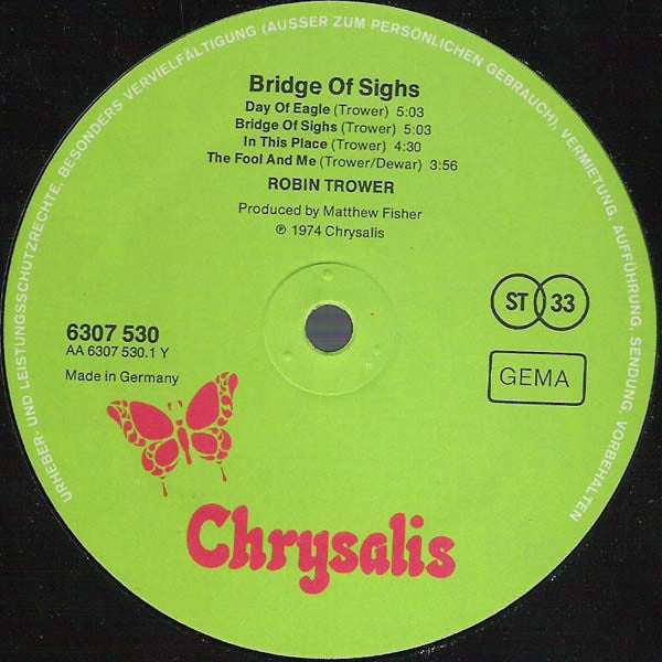 Robin Trower : Bridge Of Sighs (LP, Album)