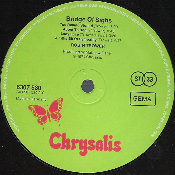Robin Trower : Bridge Of Sighs (LP, Album)