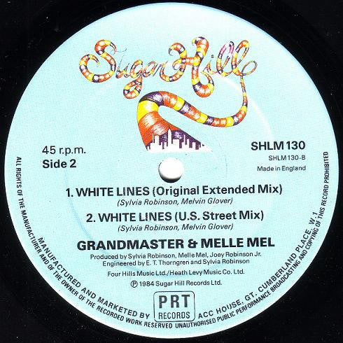 Grandmaster Flash & Melle Mel : Continuous White Lines (12")