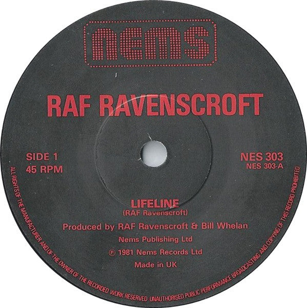Raphael Ravenscroft : Lifeline (7", Single)