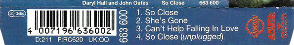Daryl Hall & John Oates : So Close (CD, Single)